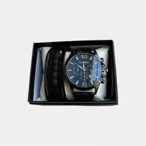 Cadouri Barbati - set ceas si bratara barbati negru