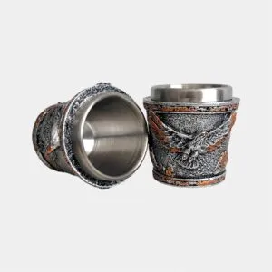 pahar de shot medieval din otel cu model vulture - cadouri barbati