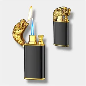 bricheta cu gaz cu dragon neagra - cadouri barbati