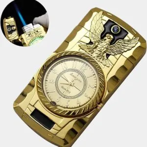 bricheta cu ceas antivant aurie - cadouri barbati