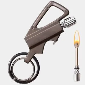 bricheta breloc multifunctionala 3 in 1 cu cremene si carabin - cadouri barbati