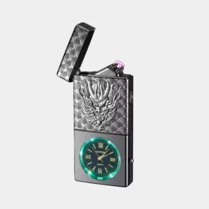 Bricheta reincarcabila USB cu ceas si iluminare LED „Qilin” - cadouri barbati